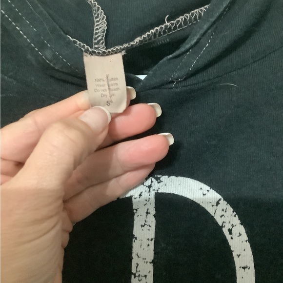 Retro Peace Blue Tie Dye Hoodie - Picture 3 of 3